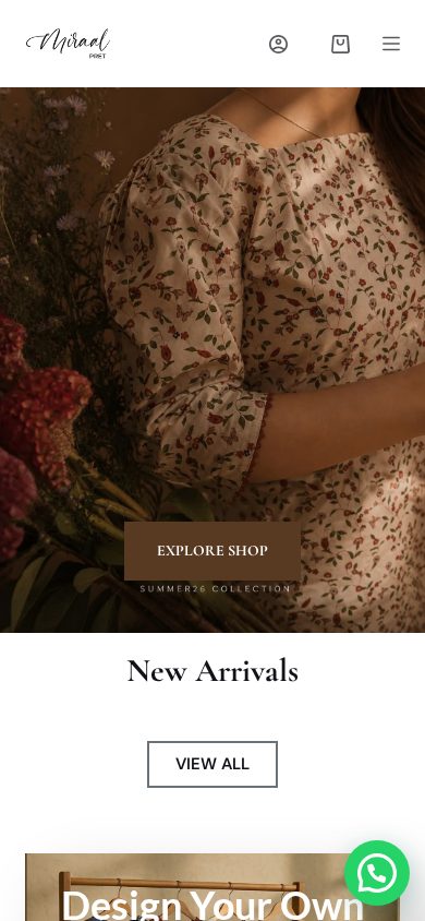 Miraal Pret live mobile homepage