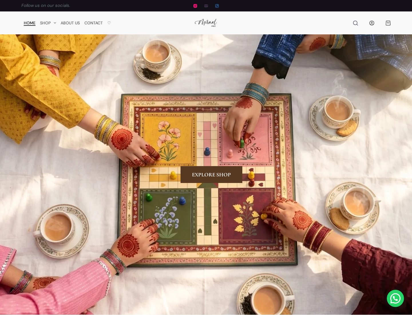 Miraal Pret live homepage with an editorial fashion scene